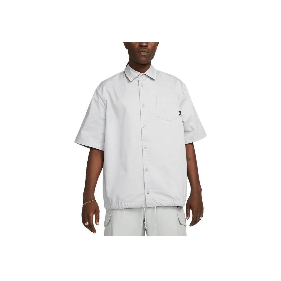 Nike Solid Color Brand Logo Button Polo Shirt Men Tops White DX0898-012