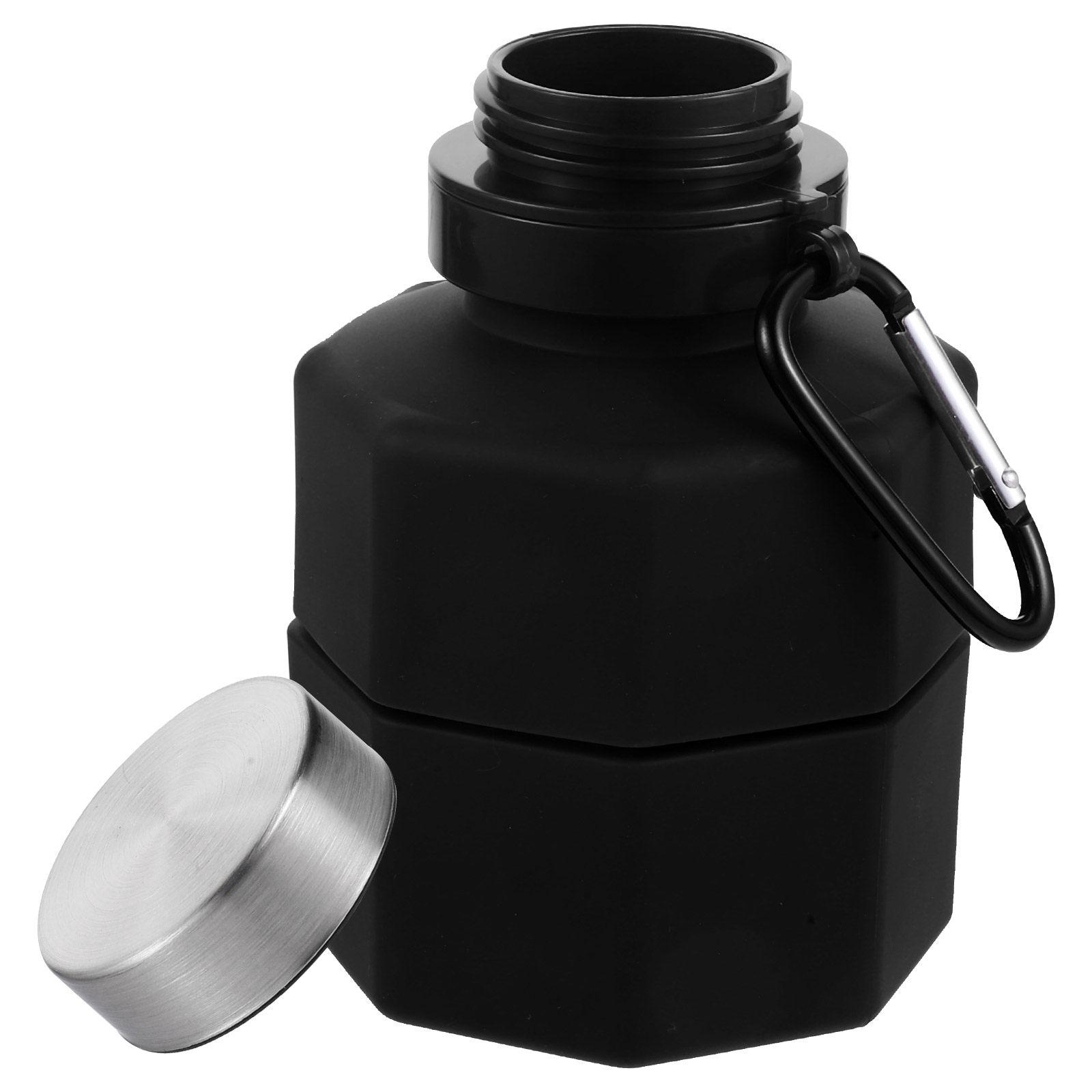 

Dumbbell Shape Water Bottle 600Ml Stainless Steel Silicone Sports Bottle for Gym Fitness Running Outdoor Portable Hydration other