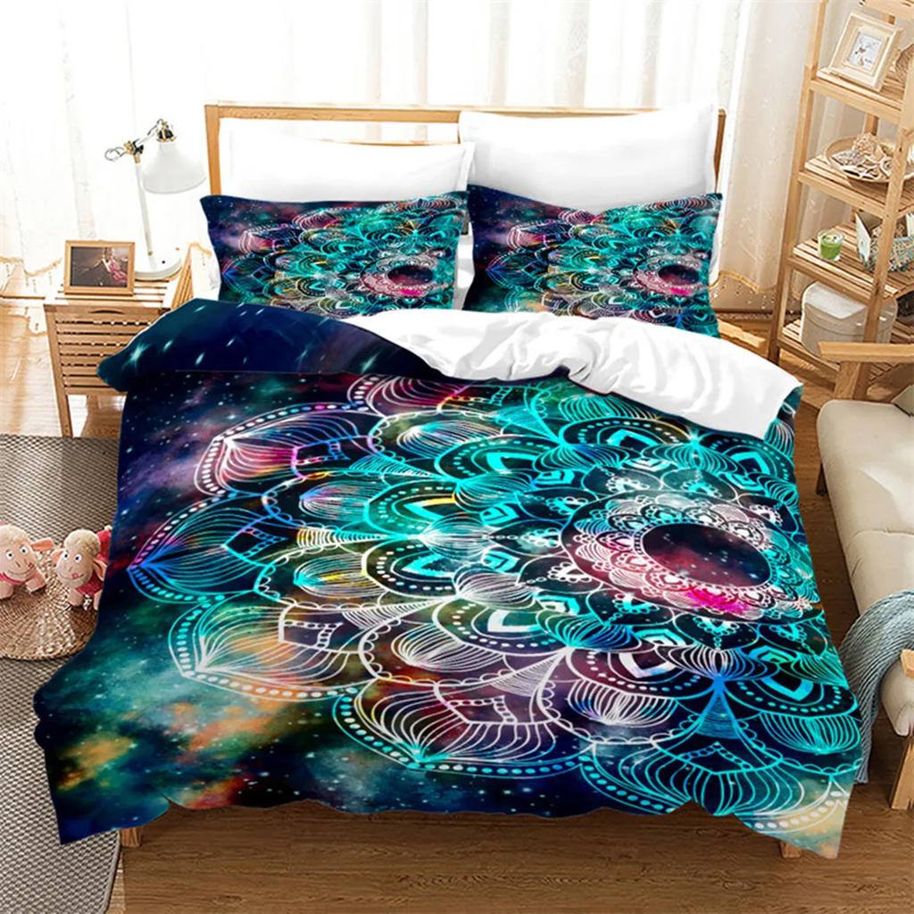 Microfiber Exotic Animals Duvet Cover Bohemia Mandala for Women Men Kids for Bedroom Decorations Wolf Dreamcatcher Queen King