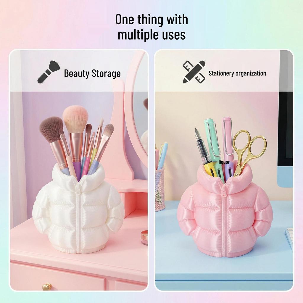 3D Printing Down Jacket Style Pen Holder - Student & Office Desk Organizer