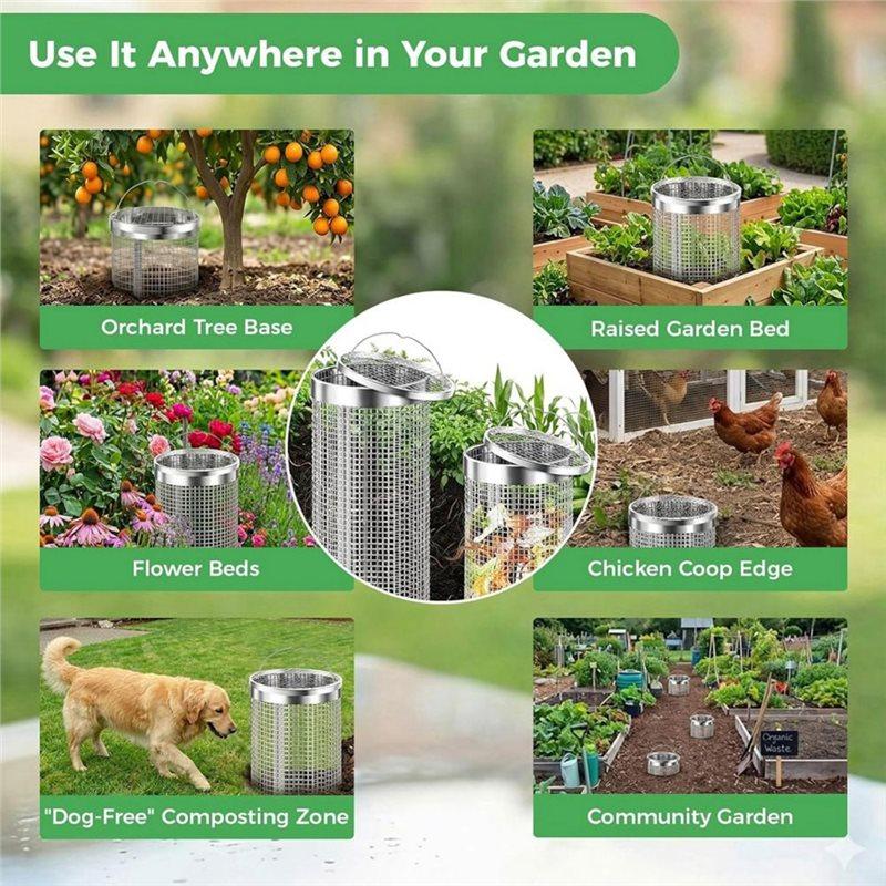 AT19-2 Pack Worm Composter Worm Bin, Metal Worm Composting System