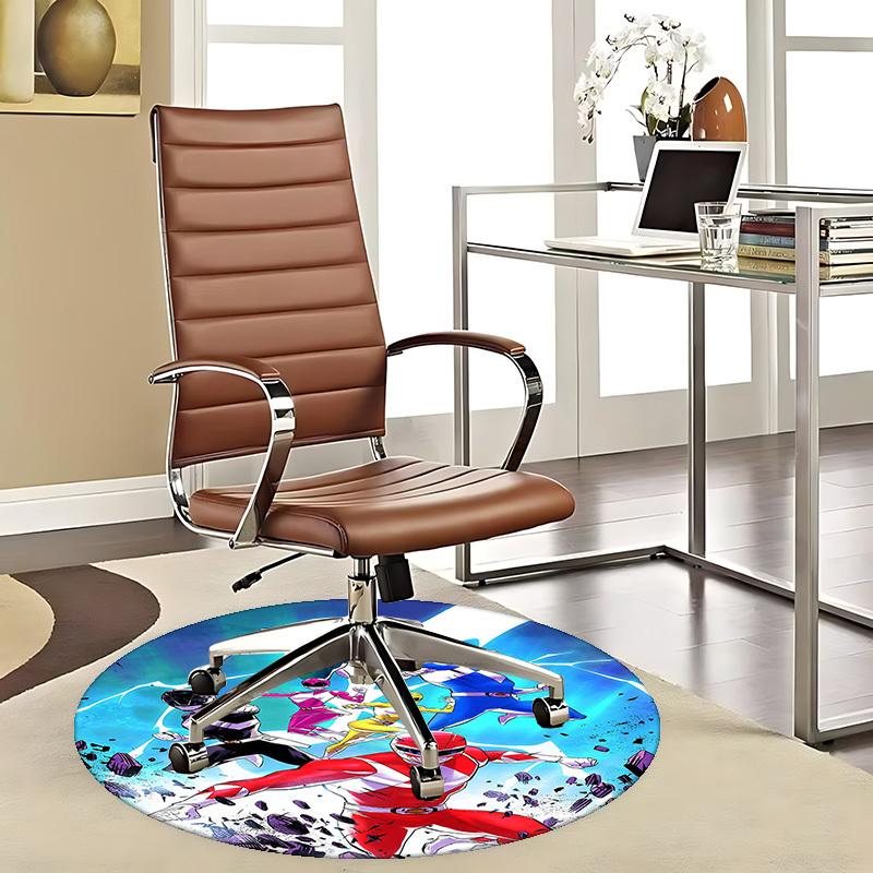 

1pc Power Rangers Round Carpet - Anime Design Office Chair Mat, Non-Slip Rug for Home Decor, Living Room, Bedroom, Game Room, Gift Idea.J002 80cm by 80cm