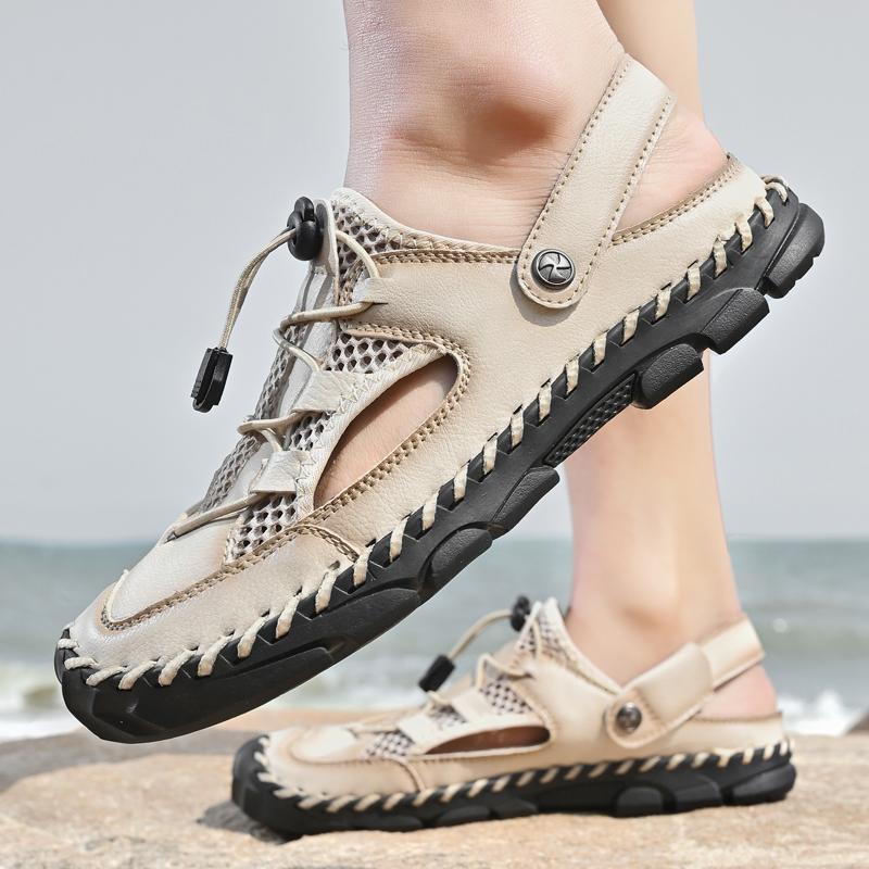 Hot Summer Men's Sandals Outdoor Mesh Sandals Soft Clogs Men Sandals Slides Handmade Dropship Sandals Roman Outdoor Slippers