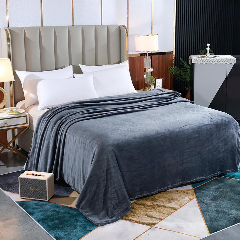 Solid Color Flannel Coral Fleece Blanket - Suitable for Air Conditioning, Naps, Gifts, Sofa Throws.