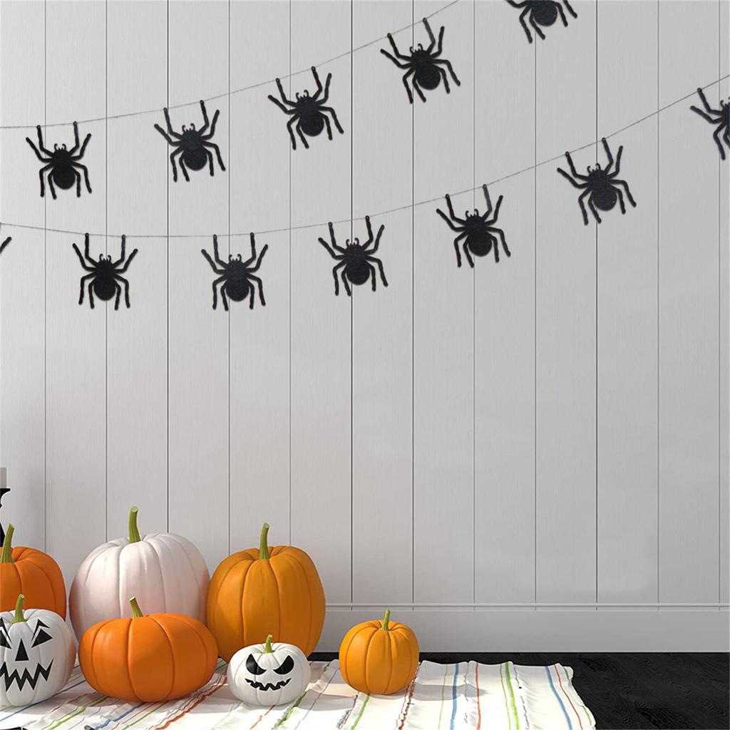 Three-dimensional Pearlescent Paper Pull Flag Witch Halloween Banners