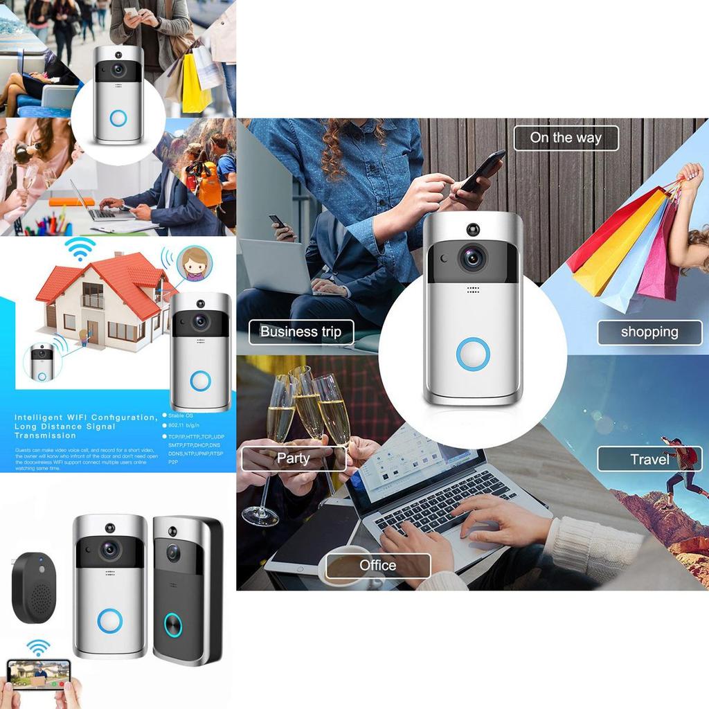 Smart Low Power Wifi Wireless Video Doorbell With Voice Intercom And Mobile Monitoring