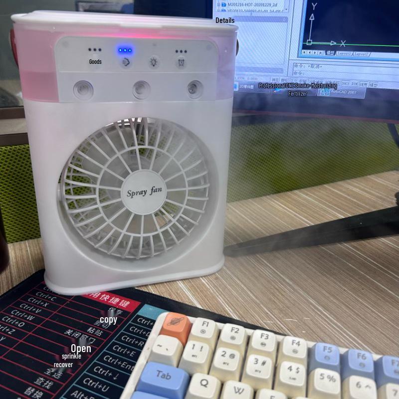 USB Desktop Silent Fan and Humidifier with Aromatherapy Capability