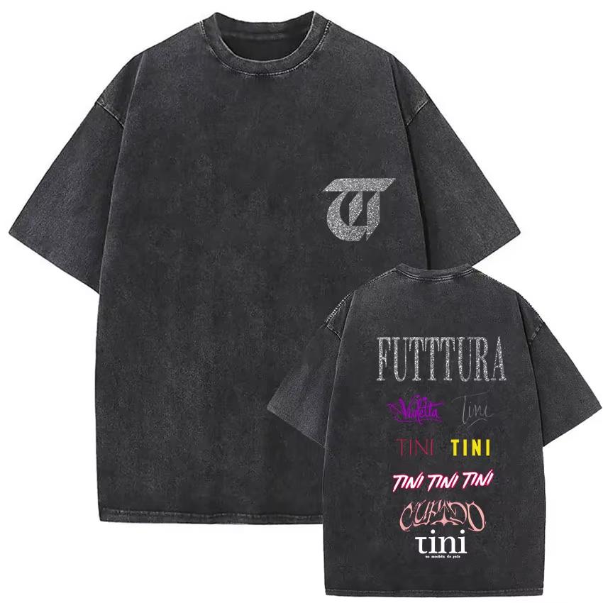 A Ella Le Gusta Tini Stoessel Album 2026 Vintage Washed T Shirts Men Women Harajuku Clothing Fashion Trendy Tee