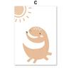 Boho Deer Raccoon Dinosaur Rainbow Sun Moon Posters And Prints Canvas Painting Nordic Wall Art Pictures Baby Kids Room Decor
