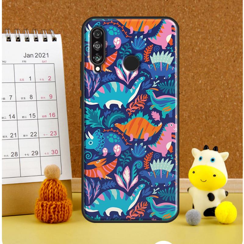 Cute Dino Dinosaur For Huawei Nova 12i 12s 7i 8i 11i 11 9 10 SE Y60 Y61 Y70 Y72 Y73 Y90 Y91 P30 P40 Lite Case