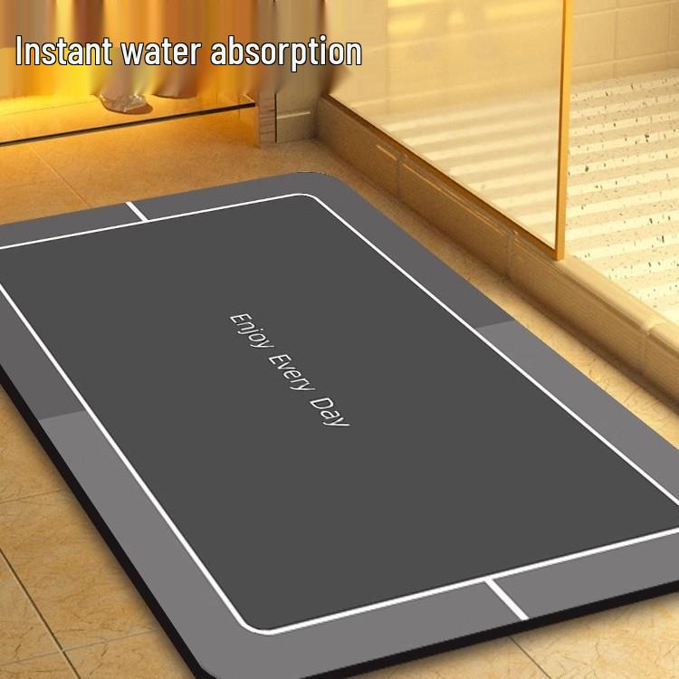 Bathroom Absorbent Non-Slip Diatomaceous Earth Mat: Quick-Drying, Stain-Resistant, Easy-Clean Mat