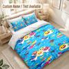 Baby Shark Bedding Set, 1 Duvet Cover & 2 Pillowcases Soft Comfortable Bedroom Home Textile Decor
