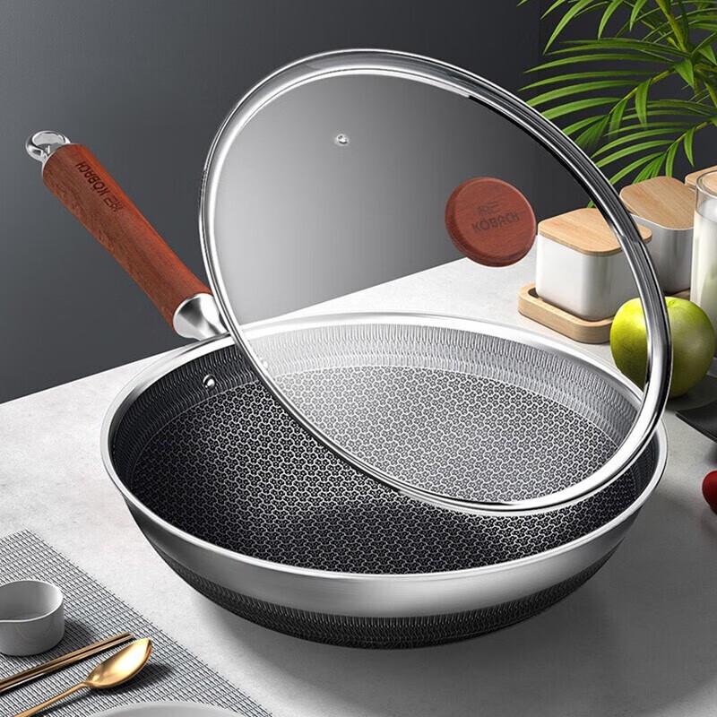 Kambach 316L Stainless Steel Wok with Redwood Handle