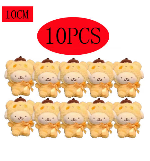 

10Pcskawaii keychainplush Anime Kuromi Dollkeyring Plushie Cinnamoroll Keychains Bag Pendant Plaything Present For Girls