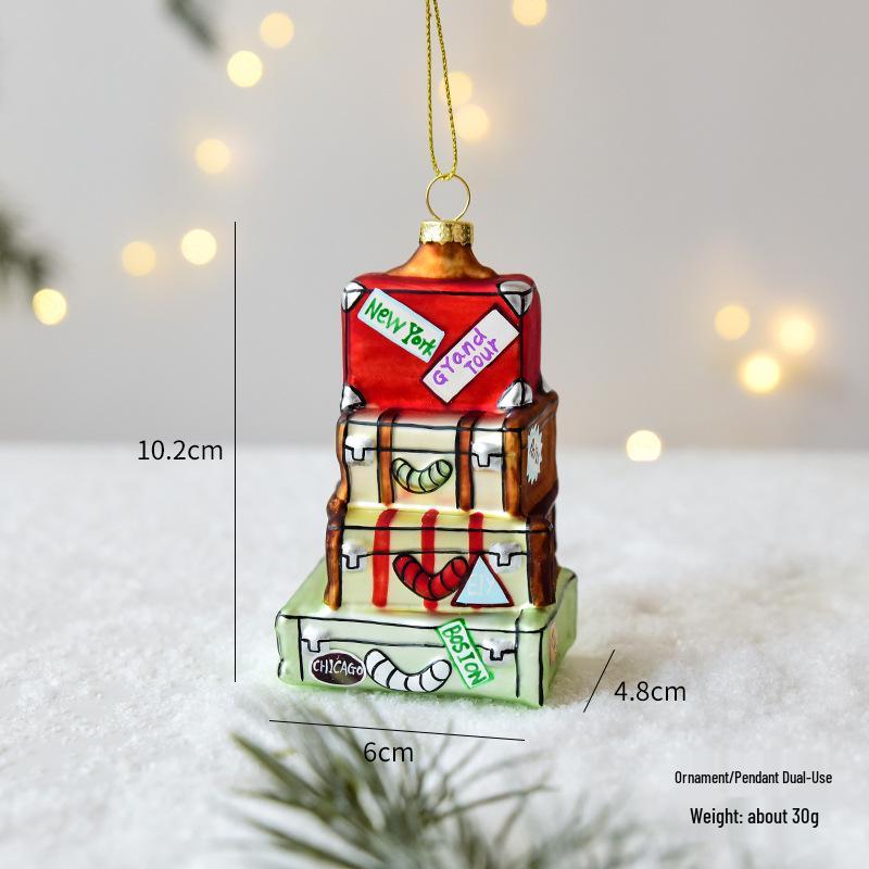 NUCHI Glass Christmas Ornaments: Santa, Snowman, Tree & Colored Balls Decorations