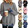 Women's Casual Printed Long Sleeve Sweatshirt with Design, Loose Fit Pullover Top