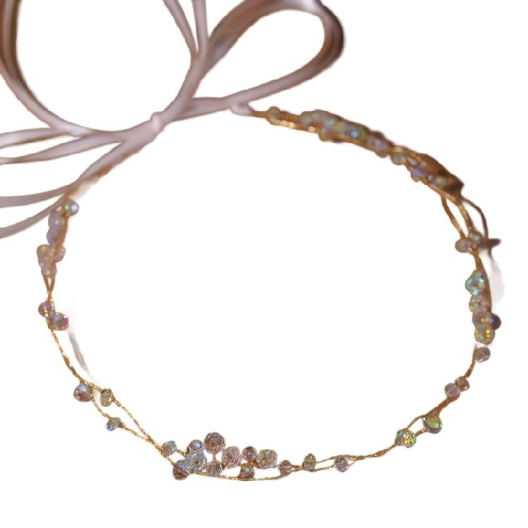 Stylish Crystal Encrusted Hairband Anti Slip Technology Fashionable Rhinestones Headband Suitable for Dynamic Movements