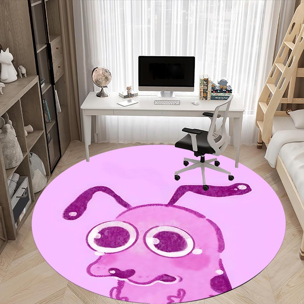 1pc Courage the Cowardly Dog Office Round Area Rug, Under Office Chairs Bedroom Living Room Home Decor  A1022197