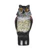 Realistic Fake Owl Decoy with Rotating Head - Black & Yellow Striped Bird Deterrent Sculpture for Garden, Yard, and Outdoor Use, Garden Bird Deterrent