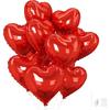 Set of 12 18-inch Heart-Shaped Aluminum Balloons, Red, for Decorations, Birthdays, Valentine's Day, Proposals, Weddings, and Parties