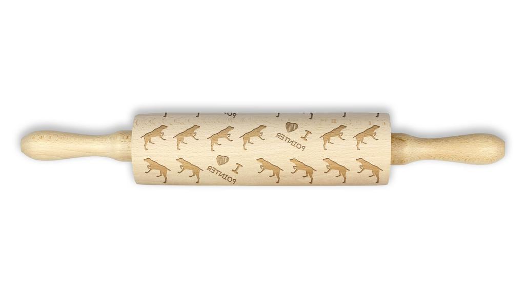 English Pointer – Rolling pin for dough with a dog, patterned rolling pin for ceramics | Art-Dog