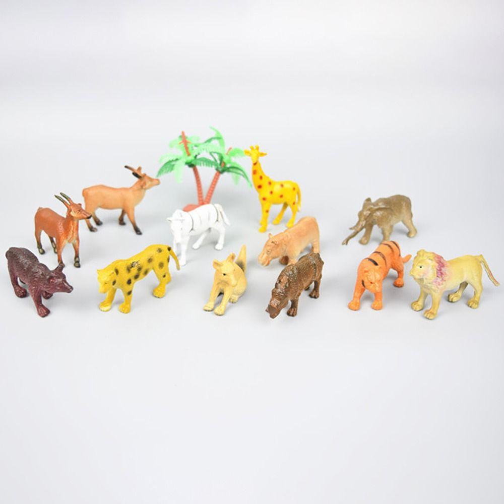 12PCS Multicolor Mini Dinosaur Action Figure Farm Animal Safari Animal Toys  Early Learning
