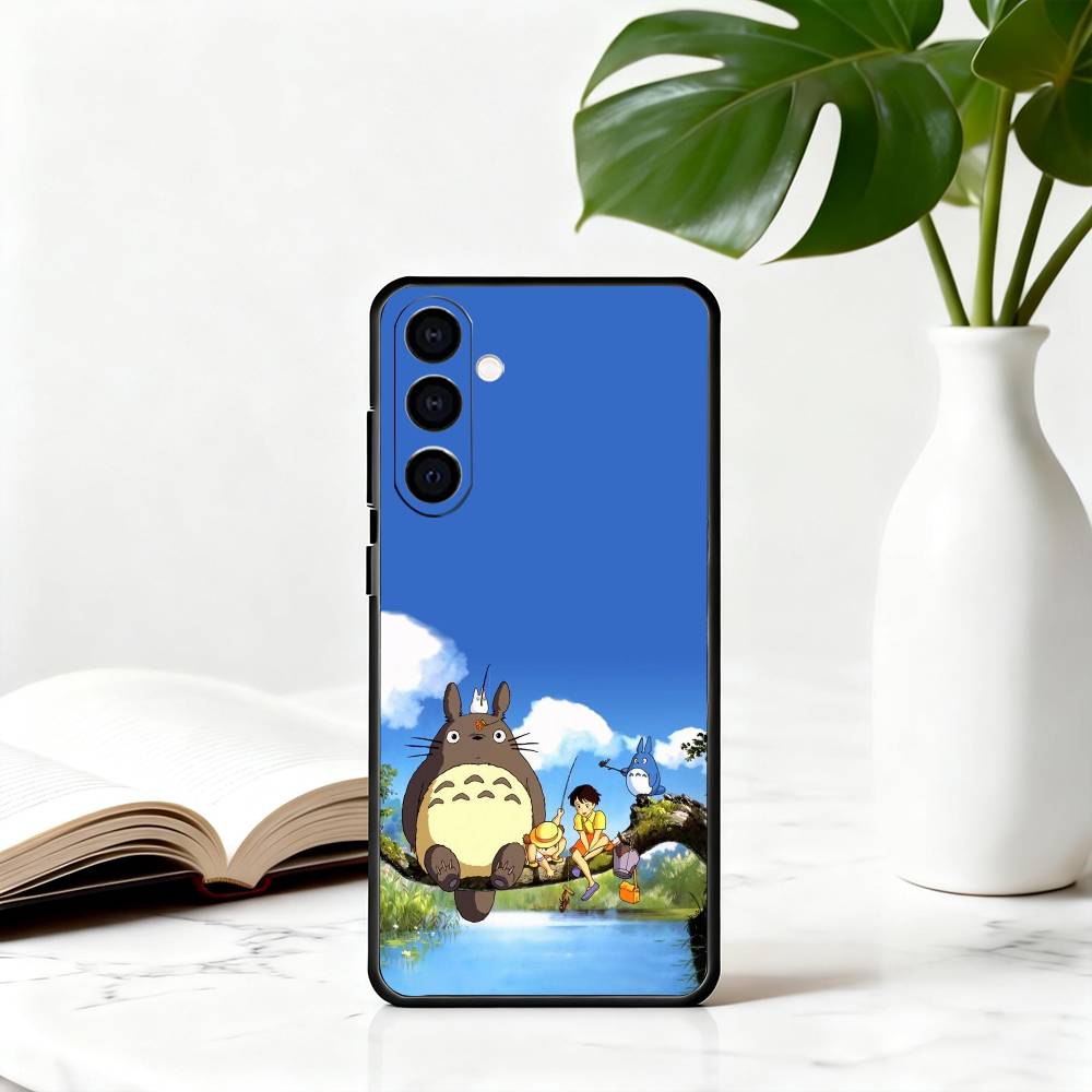 Cute Fat Cat T-Totoro-ct Phone Case For Samsung Galaxy A73,A72,A71,A70,A53,A52,A51,Others Soft Black Cover