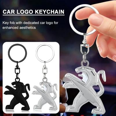 Car 3D Metal Leather Key Chain Key Rings Accessories For Peugeot RCZ 407 108 408 4008 308 3008 Rifter 5008 508 2008 208 301