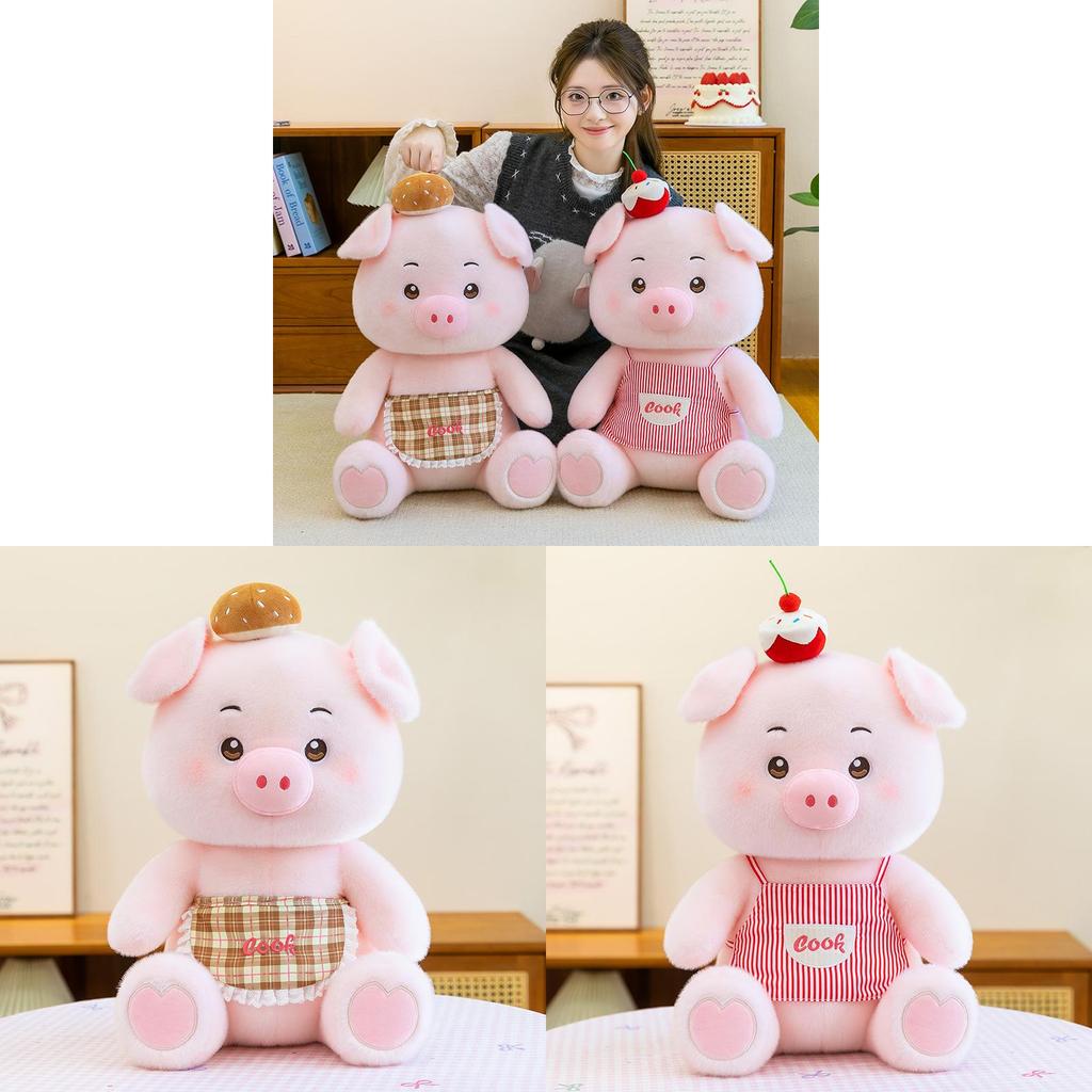 Cute Cartoon Baking Pig Plush Toy With Pp Cotton Filling For Kids And Girls
