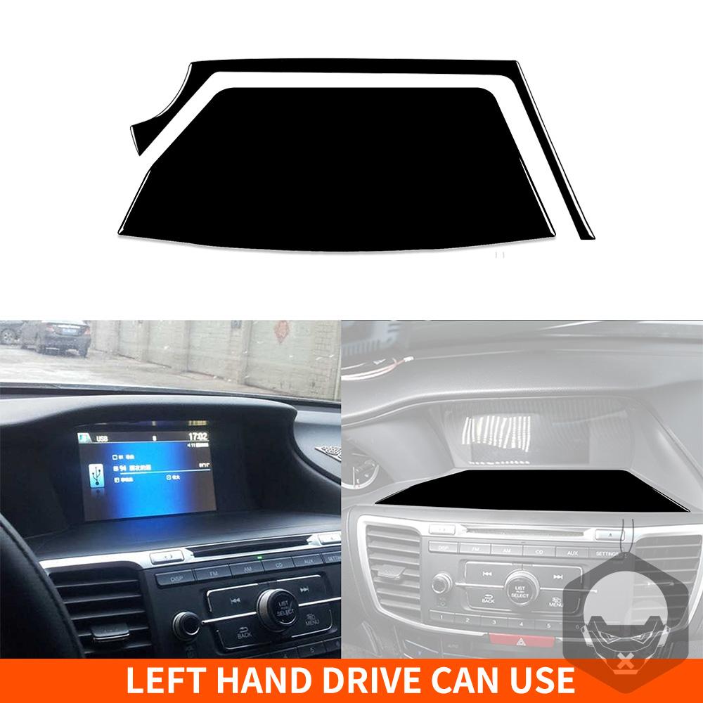 For Honda Accord 2014-2017 Piano Black Stickers Central Radio AC CD Selector Door Panel Car Accessories Interior Decorative