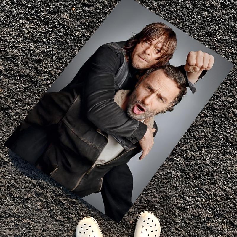 Daryl and Rick Printed Carpet, Rug for Office Chair Living Room Bedroom Kitchen Room Decor Gifts.