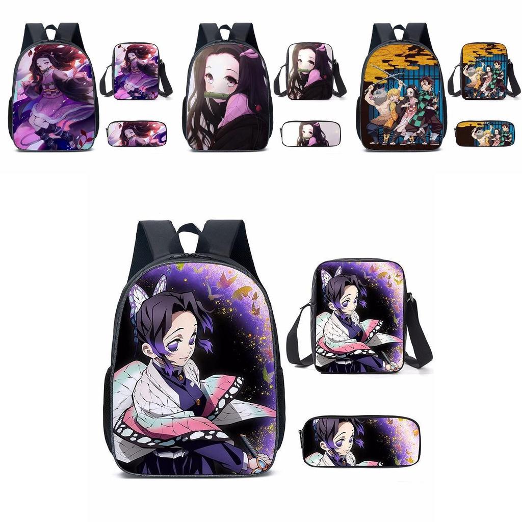Versatile Cartoon Demon Slayer Blade Backpack For School And Outdoor Activities