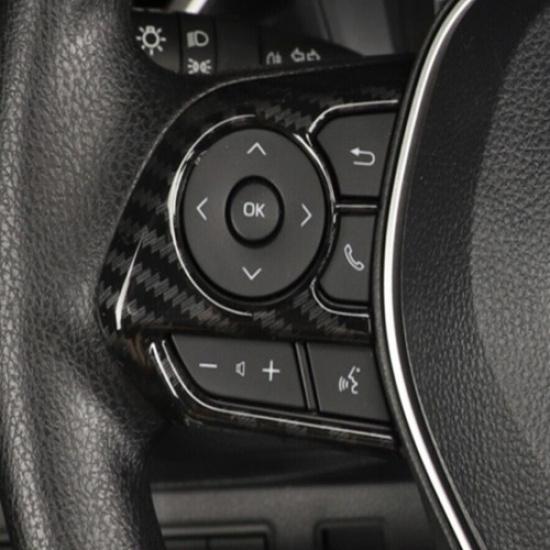 3pcs ABS Carbon Fiber Steering Wheel Trim Fits For Toyota Corolla -