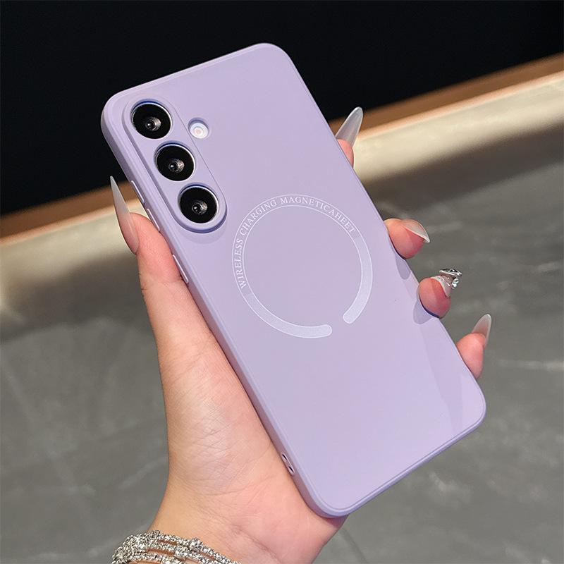 Compatible Samsung S25Fe Liquid Silicone Rubik's Cube Magnetic Phone Case, Full Coverage, Drop-proof
