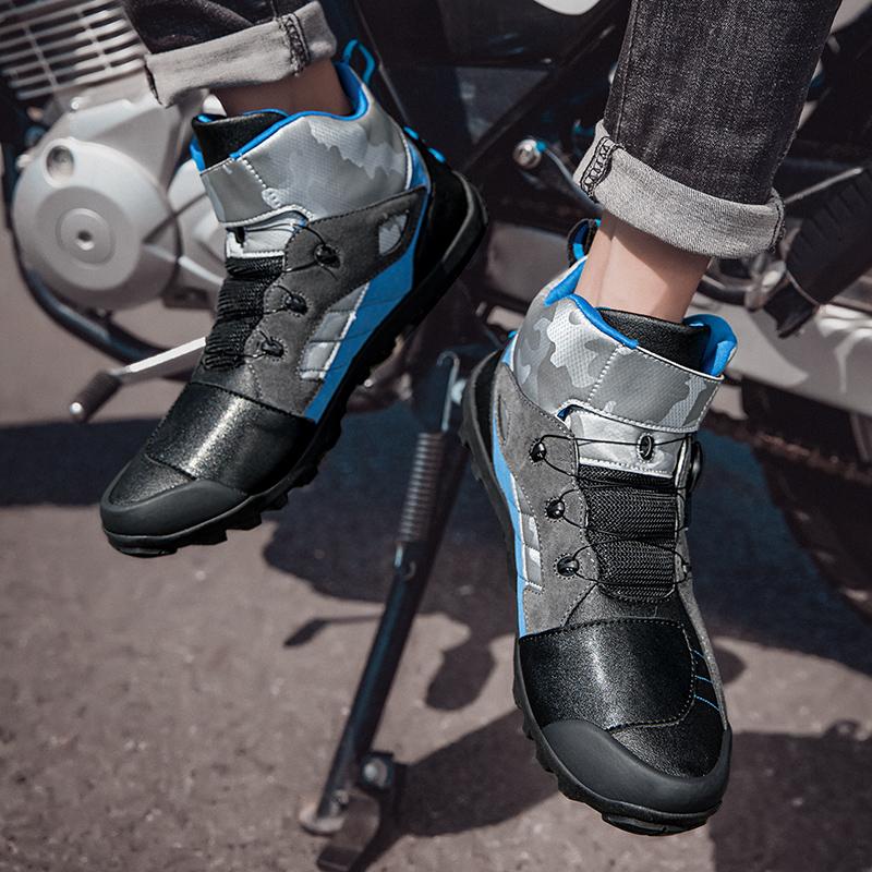 Original Design Motorcycle Boots Botas Moto Microfiber Leather Motocross Off-Road Racing Boots Motorbike Riding Shoes Men