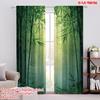 2pcs,2D Plane Printing Minimalist Curtains Bamboo Serenity (2) Polyester Fabric (without Rod) Decorations For Home Use for