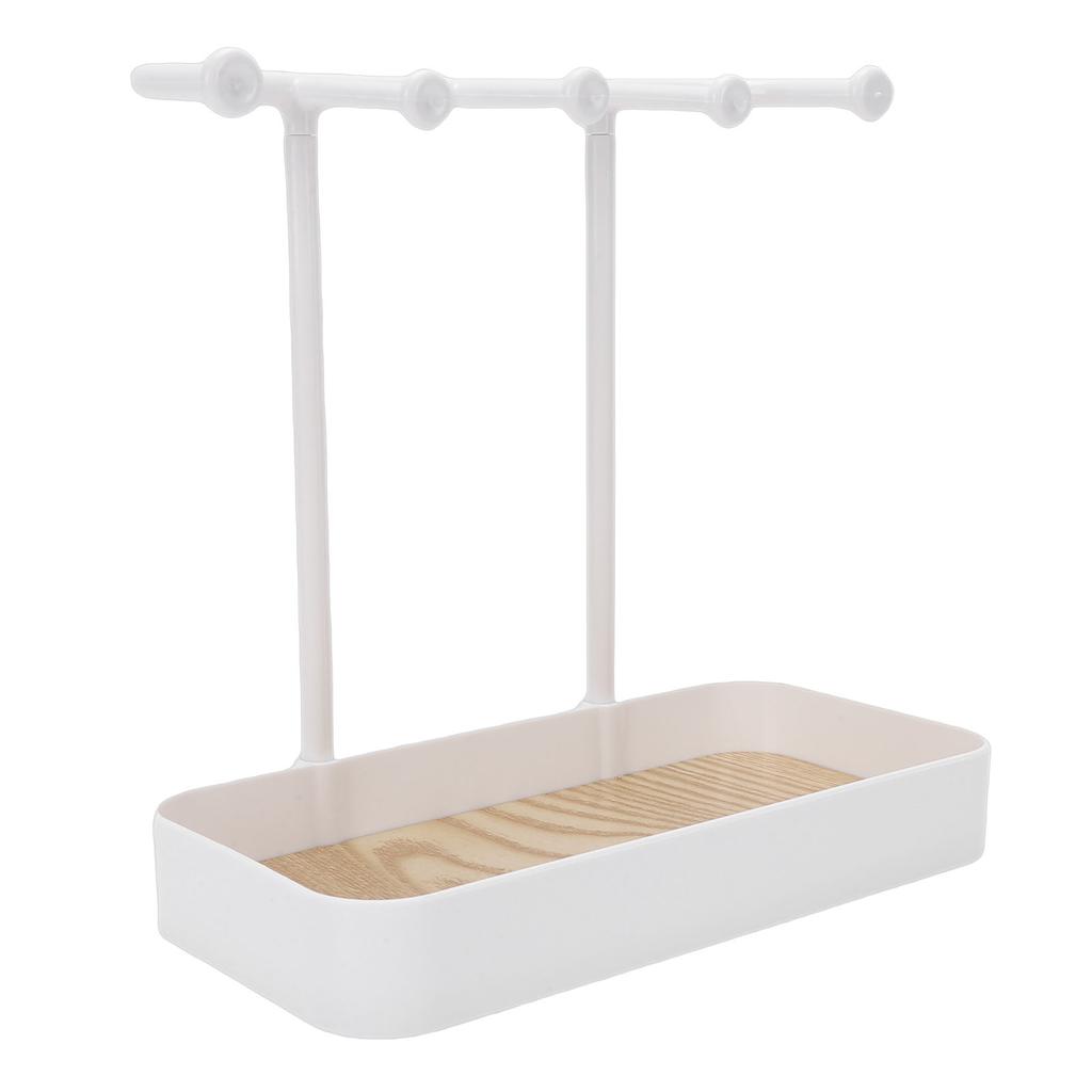 Jewelry Stand with Wooden Tray Jewelry Hook for Necklace Bracelets Ear s Keys Watches