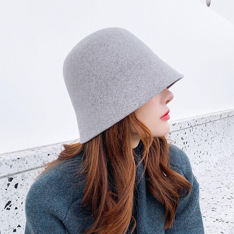 Winter Hats For Women Casual Short Brim Floppy Warm Wool Cloche Hat Elegant Lady Street Hat Temperament Wild Fisherman Hat