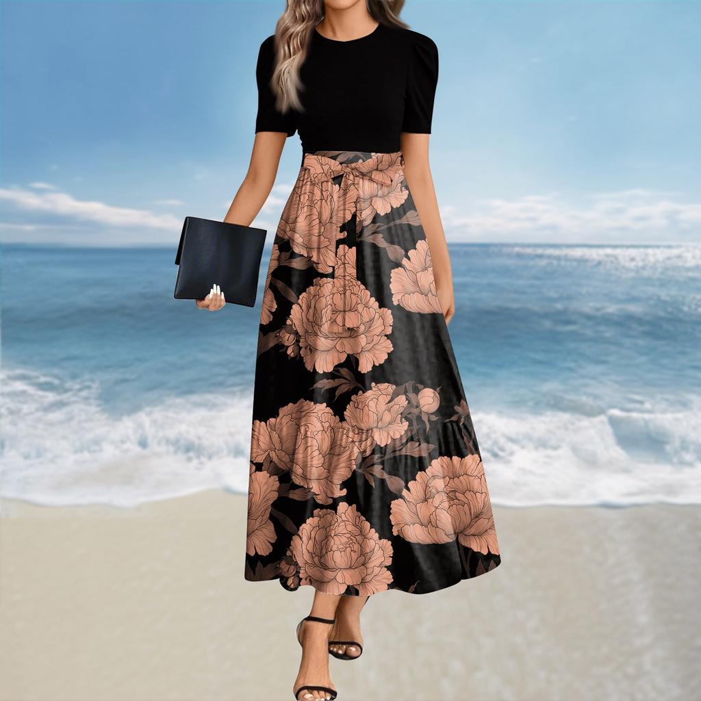 Dámské letní šaty Volné Plážové Dovolenkové Ležérní Hluboký Výstřih do V Vesta Šaty Elegantní Košilové Šaty