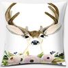 Christmas Deer Pattern Pillowcase Square Pillowcase Home Office Decoration Pillowcase