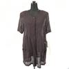 32,000 Yen Tag Attached Ava Stone Linen 24% Sheer Short Sleeve Cardigan Brown M Made In Japan