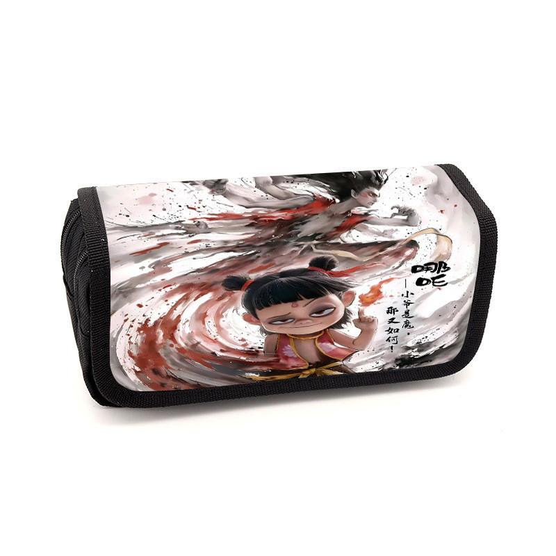 Childrens Minimalist Pencil Case With Ne Zha Print Design For Daily School Use