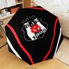 Besiktas Crest Legacy 1903 Umbrella Folding Umbrella, Automatic Umbrella 8-Frame for Travel, Camping Use Gift for Halloween Christmas