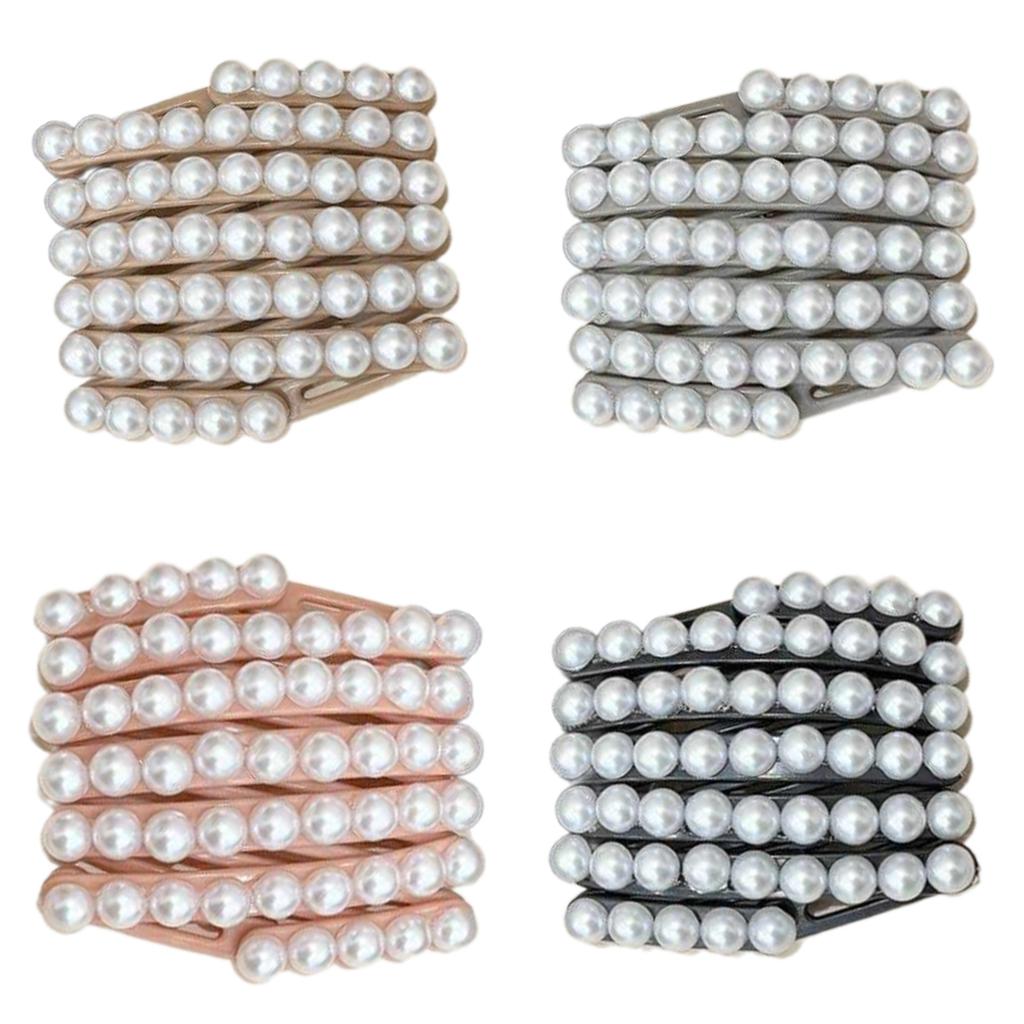 Korean Fashion Portable Hair Hoop For Women Foldable Headband With Anti Slip Designs And Faux Pearls Decoration