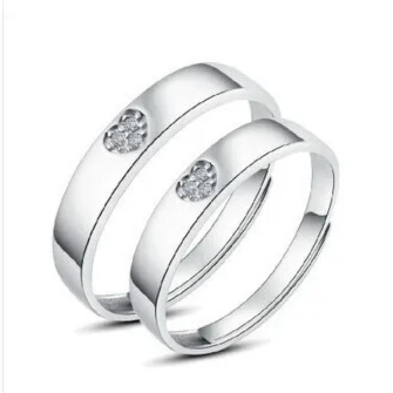 Fashion Exquisite Silver Color Pair Rings for Women Men Adjustable Couple Engagement Wedding Gift Jewelry Accessoires