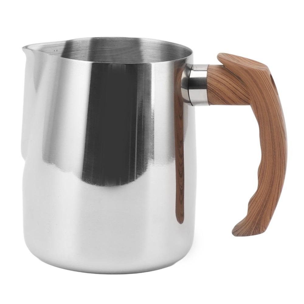 Dripless Spout Stainless Steel Frothing Cup 600ml Capacity Milk Frothing Pitcher  Cappuccino Making серебряный