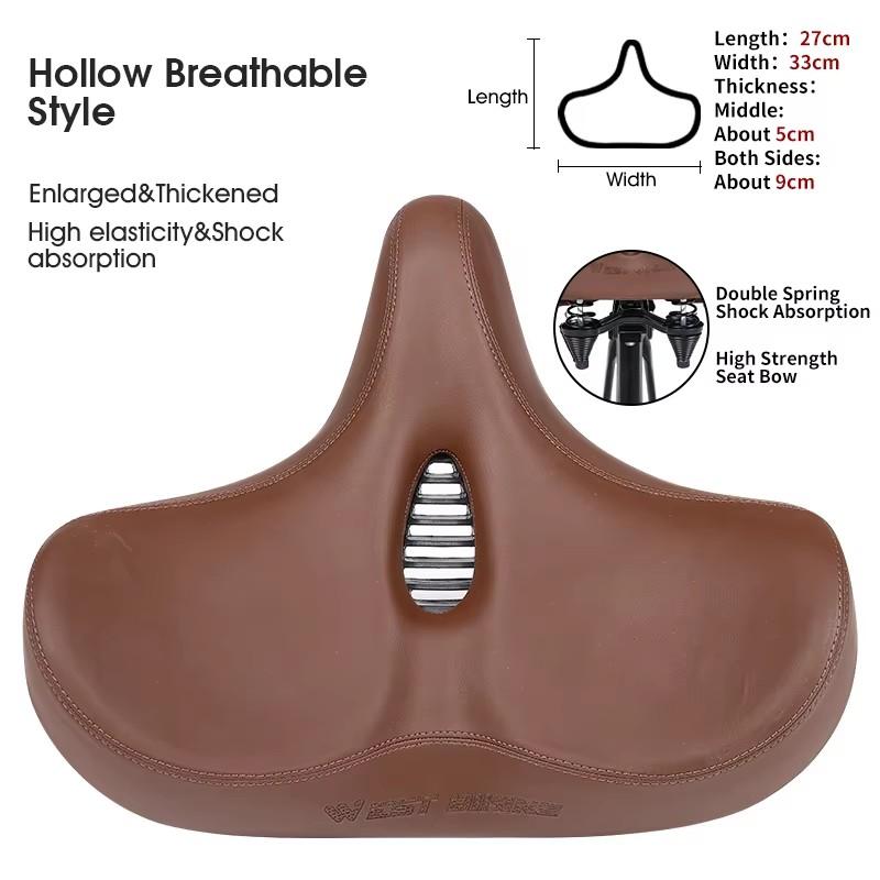 WEST BIKING Ergonomic Bicycle Saddle Long Distance Cycling Widen Thicken Cushion MTB Touring Bike Saddle Comfortable E-Bike Seat