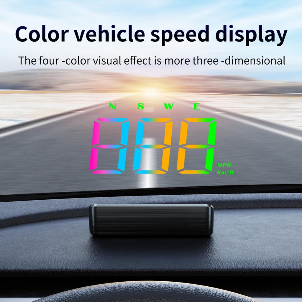Car HUD Windshield GPS Speedometer Projector System with High Definition Display Over Speed Alert Displays Speed Plug and Play