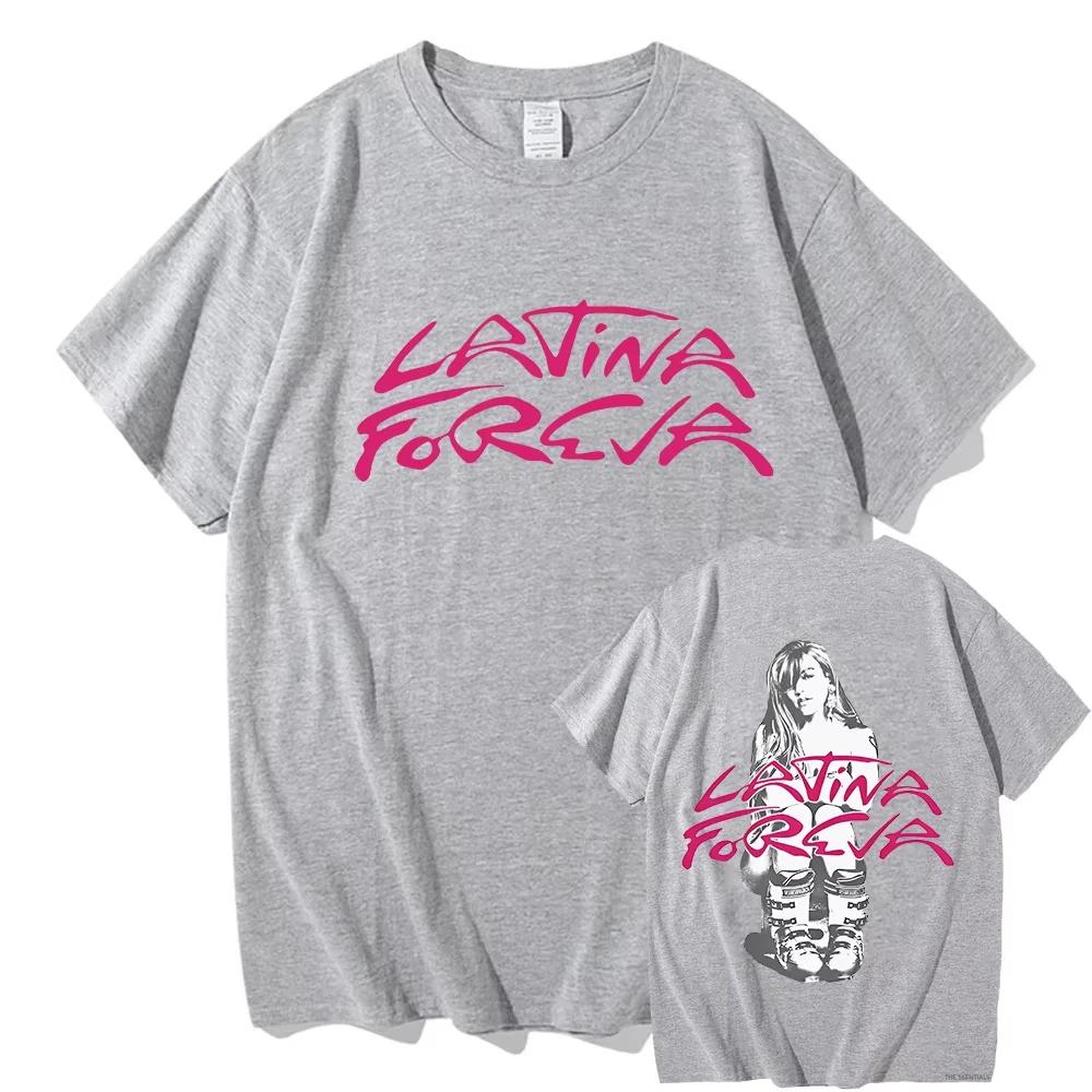 Karol G LATINA FOREVA Ski T Shirt Women Men Short Sleeve Tees Girl Karol G Merch Music T-shirt Summer Cotton High Quality Tshirt