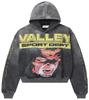 Europe, America 2025 American Graffiti Printing Men's and Women's Loose Casual Zipper Hooded Sweater Trendy Brand